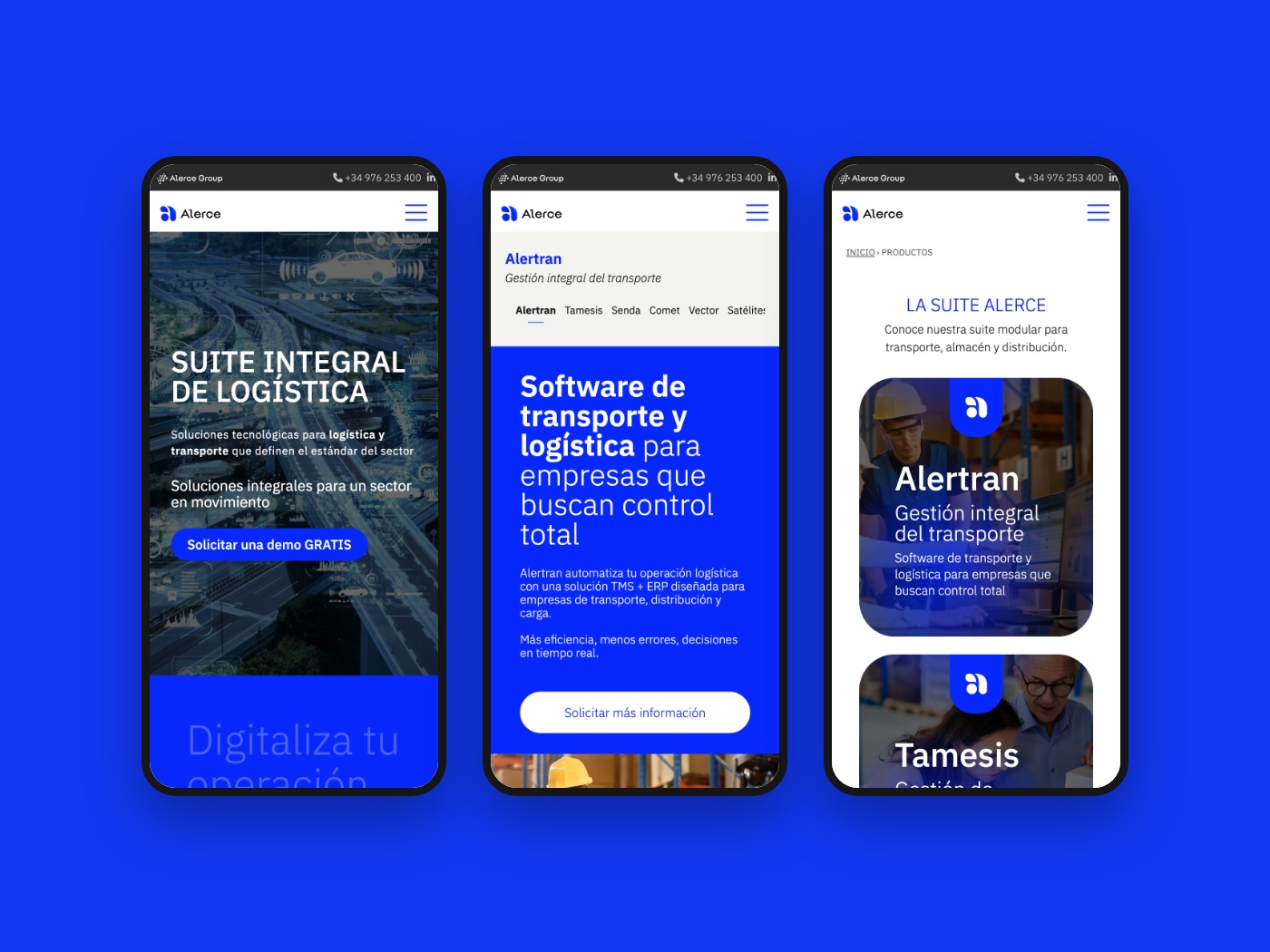La web de Alerce en el móvil