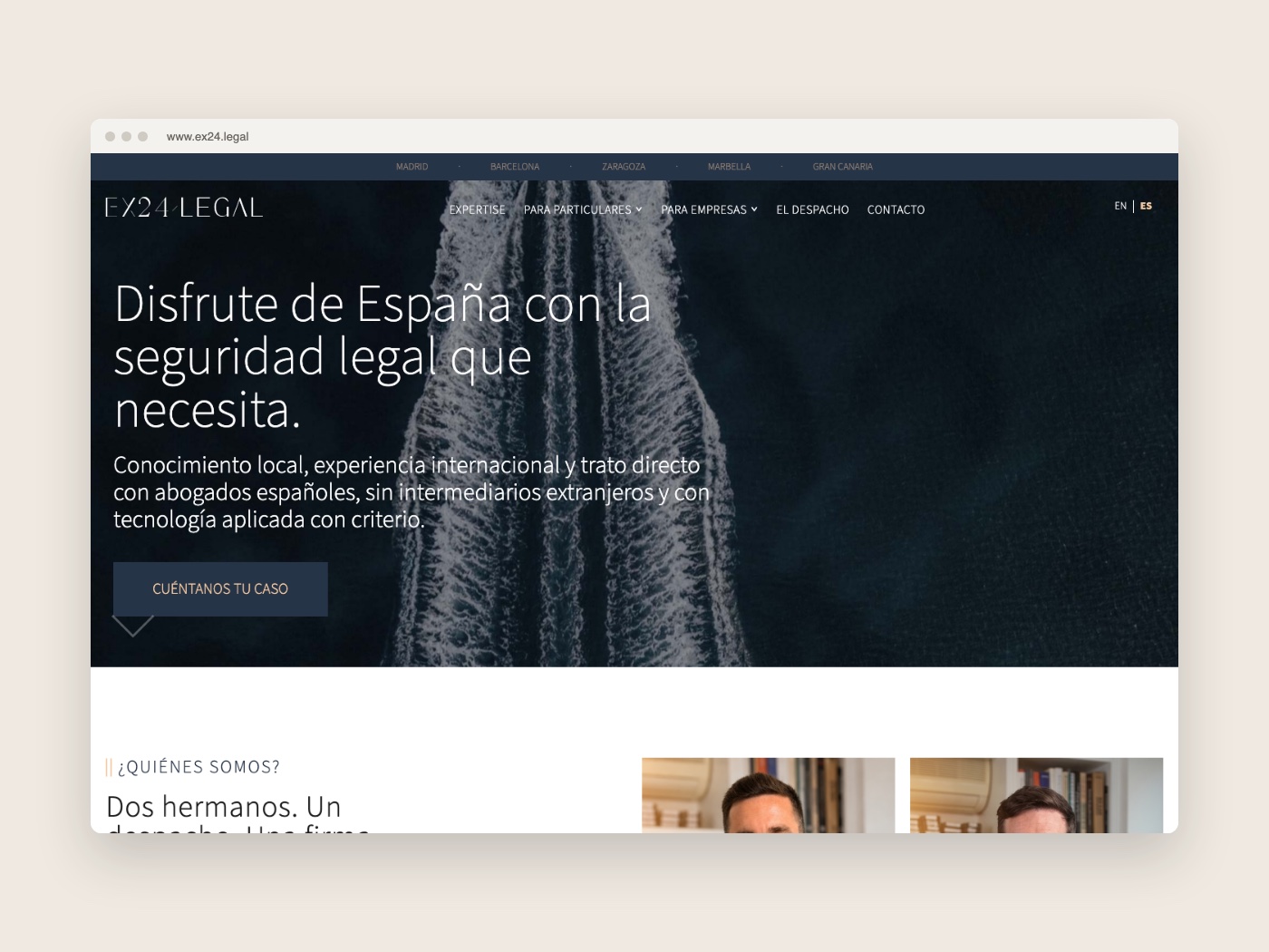 Portada de la web de EX24 Legal