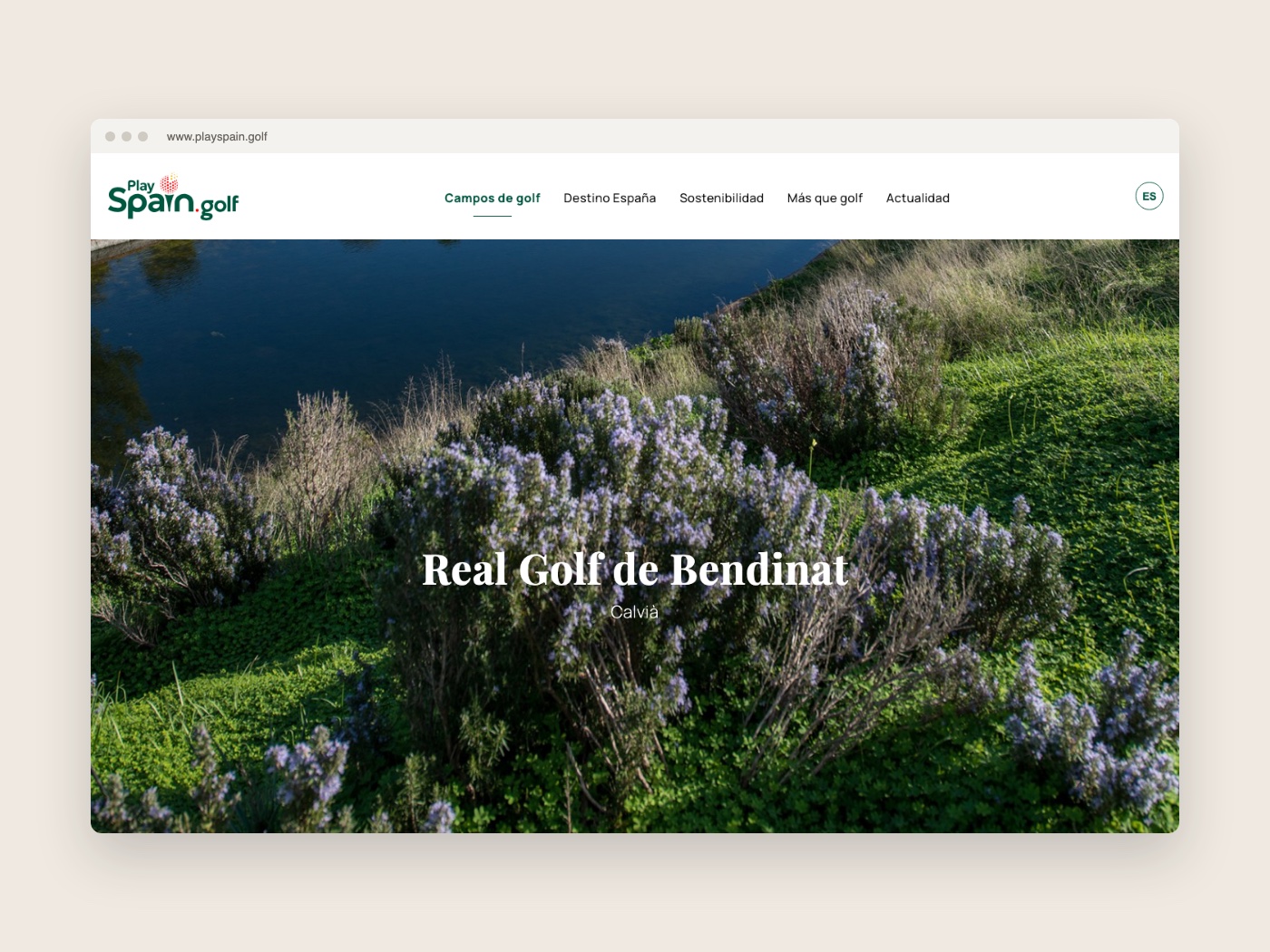 Ficha de un campo de golf en PlaySpain.Golf